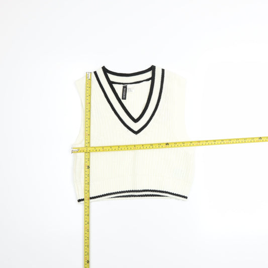 Womens UK Size XS H&M Ivory Vest Jumper