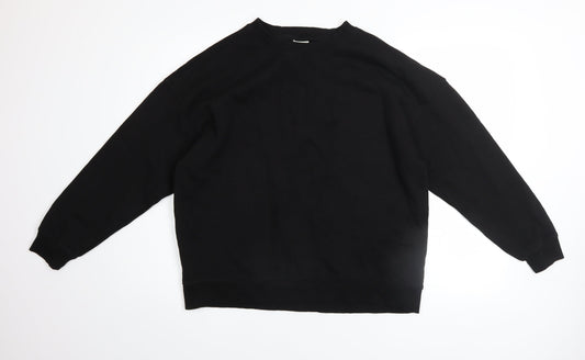 Womens UK Size 12 Pull&Bear Black Pullover Sweatshirt