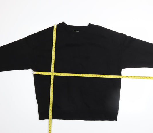 Womens UK Size 12 Pull&Bear Black Pullover Sweatshirt