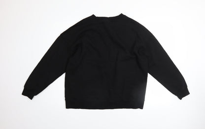 Womens UK Size 12 Pull&Bear Black Pullover Sweatshirt