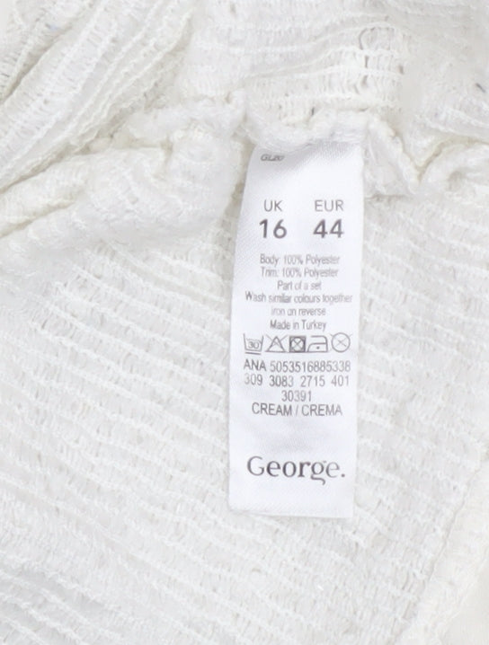 Womens UK Size 16 George Ivory Pullover Jumper