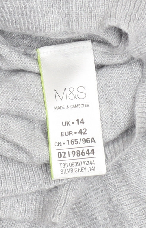Womens UK Size 14 Marks and Spencer Grey Pullover Jumper