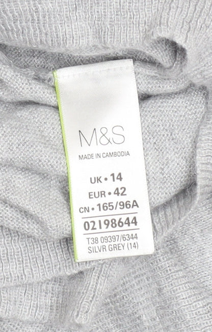 Womens UK Size 14 Marks and Spencer Grey Pullover Jumper