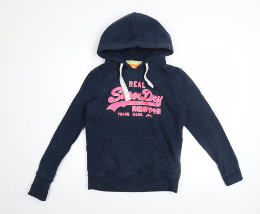 Womens UK Size S Superdry Blue Pullover Hoodie