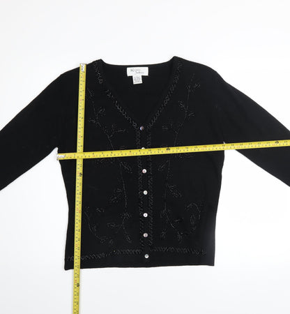 Womens UK Size S Kristen Jeffries Black Cardigan Jumper