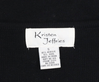 Womens UK Size S Kristen Jeffries Black Cardigan Jumper
