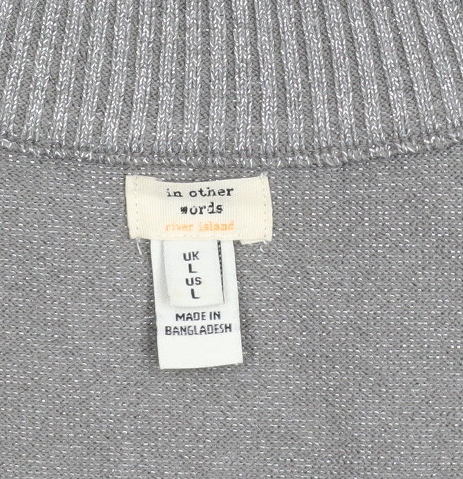 Womens UK Size L River Island Grey Pullover Jumper
