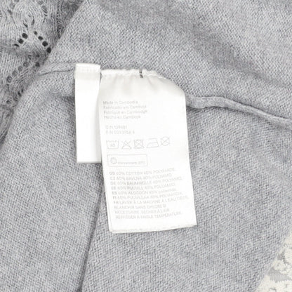 L.O.G.G. Girls Grey Knit A-Line Long Sleeve Lace Hem Dress 7-8 Years