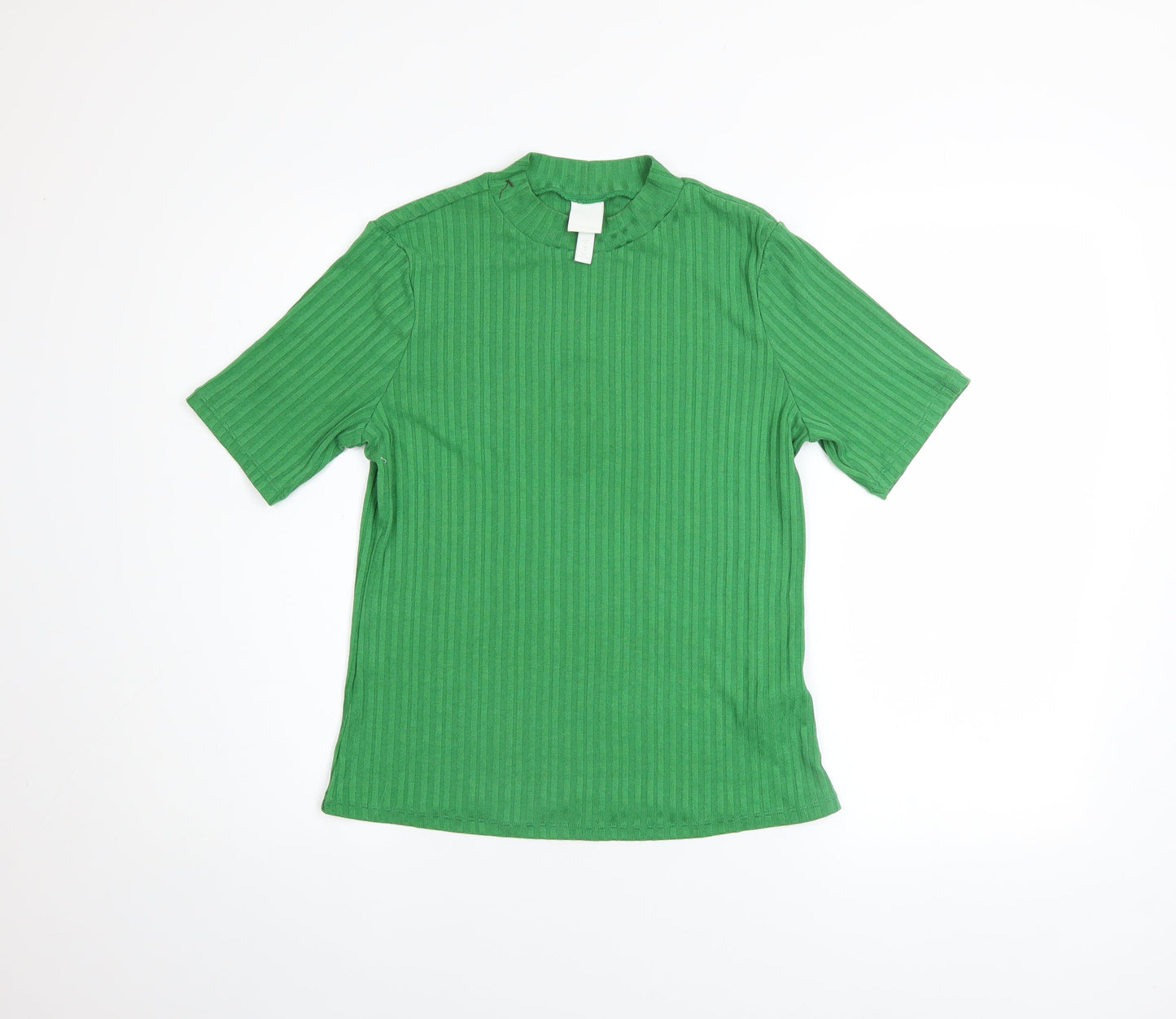 Womens UK Size M H&M Green Basic T-Shirt