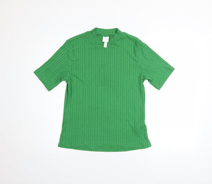 Womens UK Size M H&M Green Basic T-Shirt