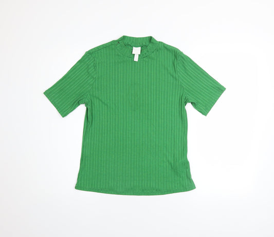 Womens UK Size M H&M Green Basic T-Shirt