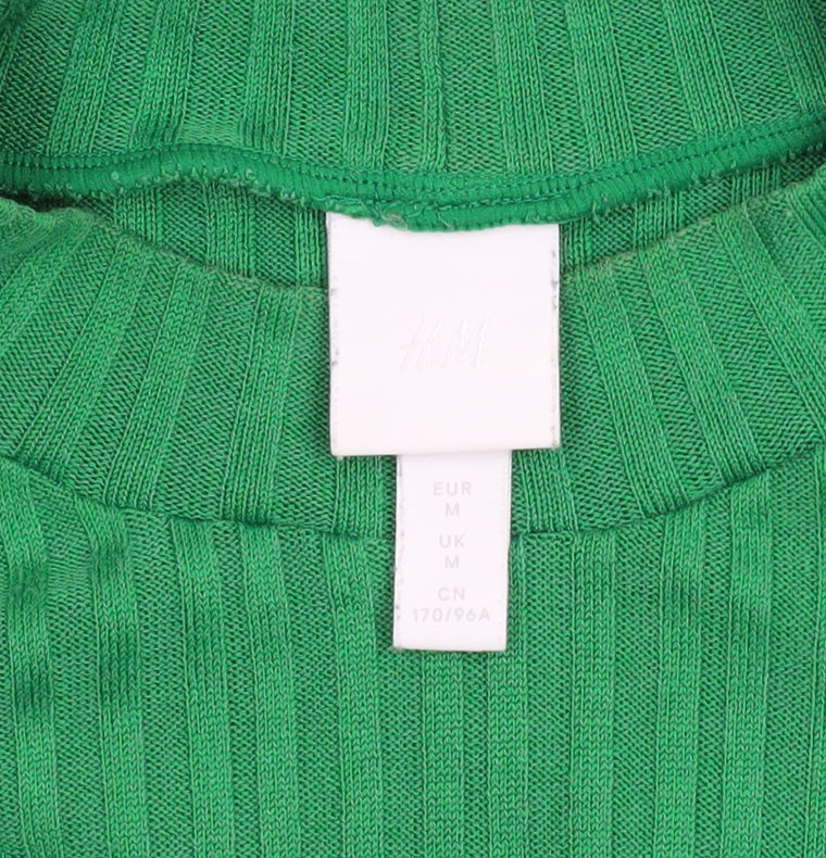 Womens UK Size M H&M Green Basic T-Shirt