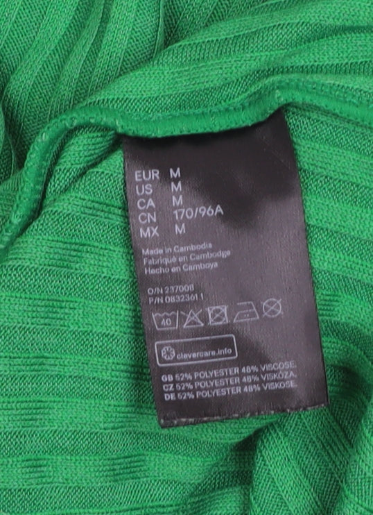 Womens UK Size M H&M Green Basic T-Shirt