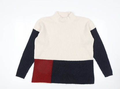 Womens UK Size 12 Apricot Multicoloured Pullover Jumper