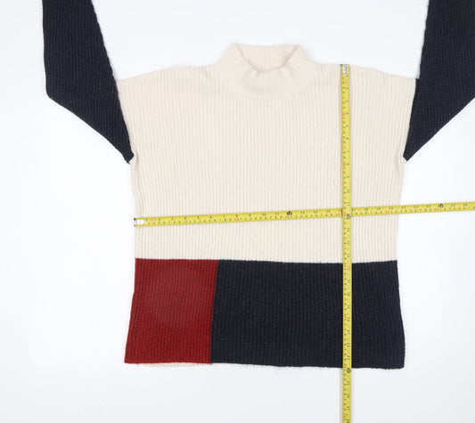 Womens UK Size 12 Apricot Multicoloured Pullover Jumper