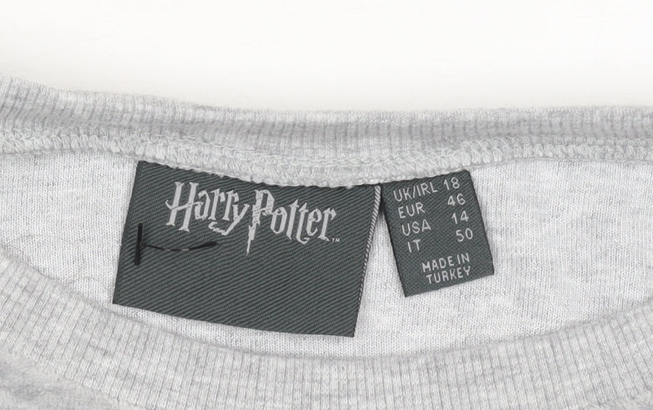Womens UK Size 18 Harry Potter Grey Pullover Sweatshirt