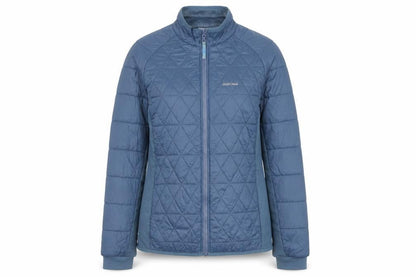 Front view of Quechua girls’ blue 12-13 years lightweight quilted activewear jacket