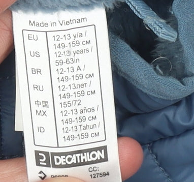 Girls UK Size 12-13 Years Quechua Blue Basic Jacket
