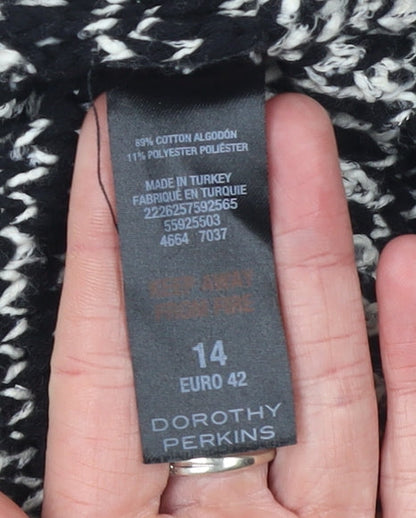 Womens UK Size 14 Dorothy Perkins Black Cardigan Jumper