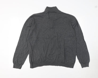 Mens UK Size XL Charles Wilson Grey Henley Jumper