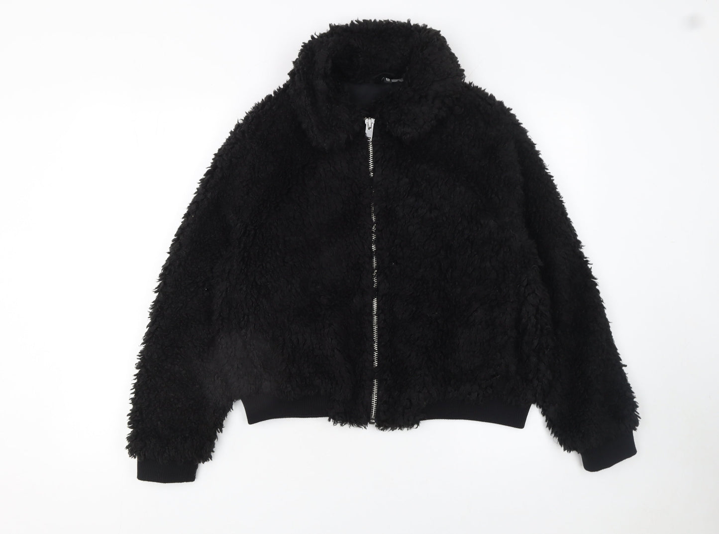 Womens UK Size M H&M Black Bomber Jacket
