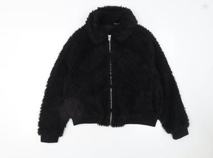 Womens UK Size M H&M Black Bomber Jacket