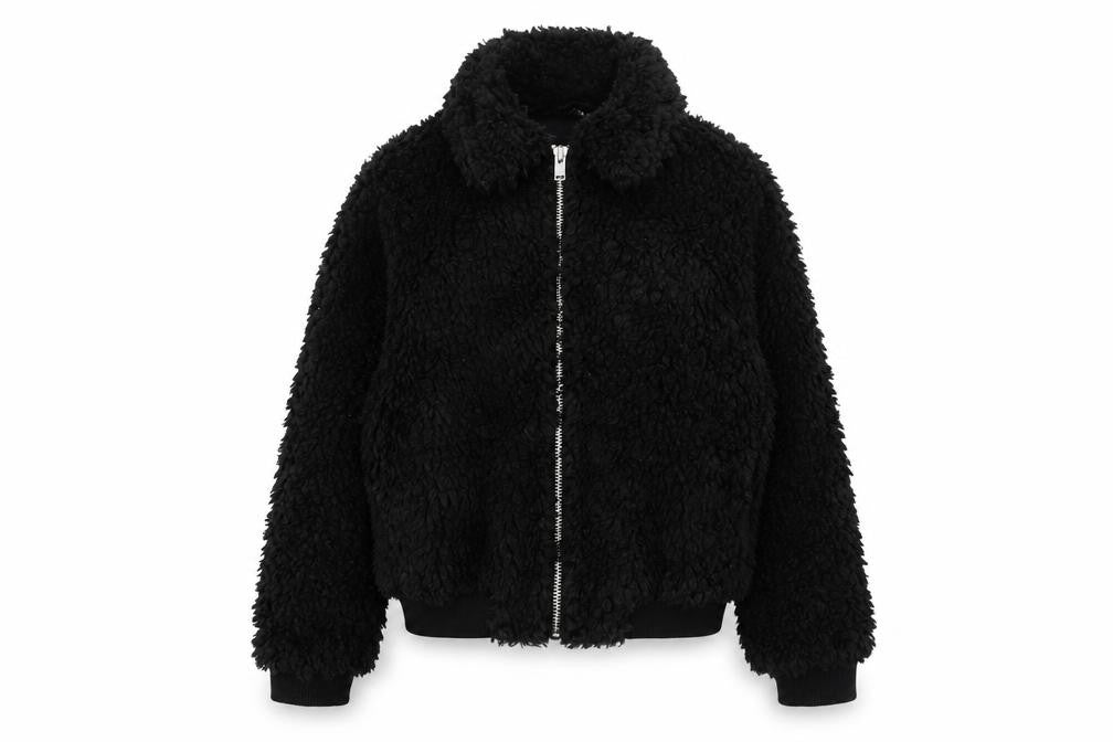 Womens UK Size M H&M Black Bomber Jacket