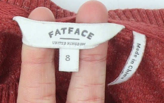 Womens UK Size 8 FatFace Red Pullover Jumper