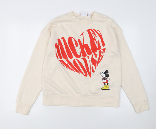 Womens UK Size XS Disney Beige Pullover Sweatshirt