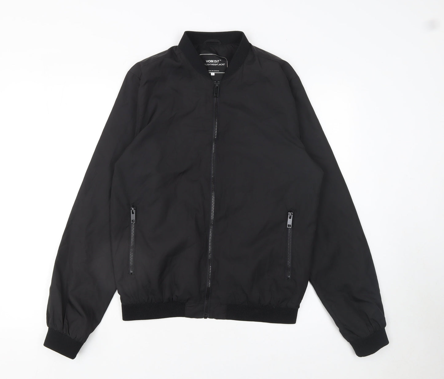 Mens UK Size S Cedar Wood State Black Gym & Training Running & Jogging Jacket