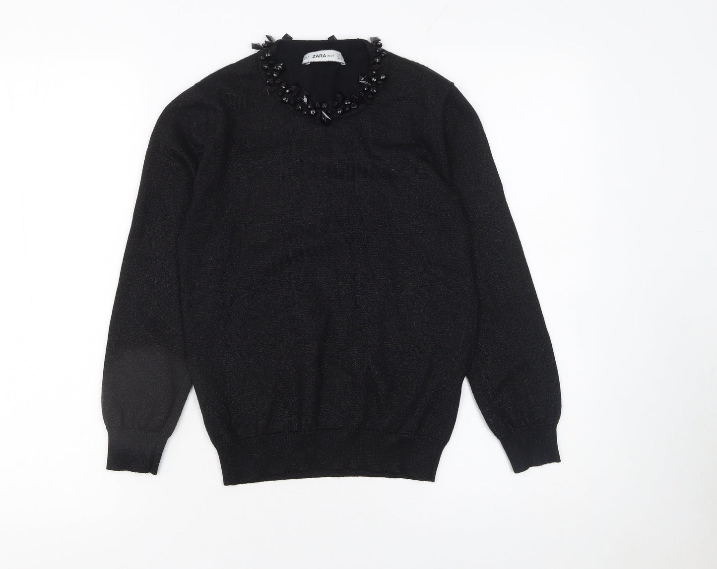 Womens UK Size S Zara Black Pullover Jumper