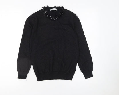 Womens UK Size S Zara Black Pullover Jumper