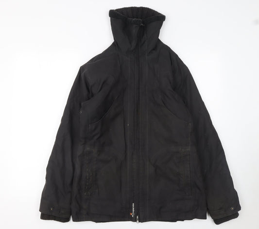 Womens UK Size S Decathlon Creation Black Parka Coat