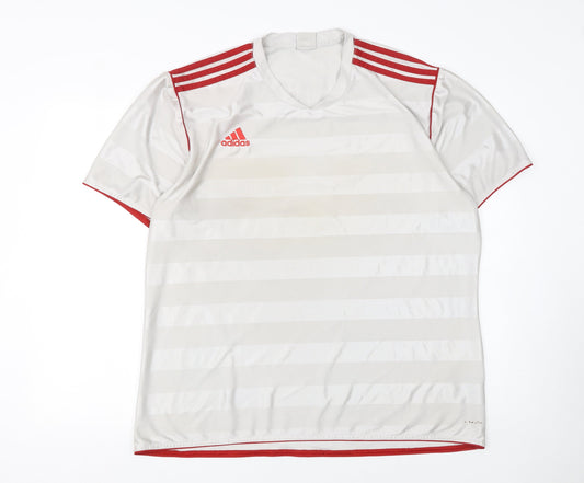 Mens UK Size 2XL adidas White FootballGym & TrainingRunning & Jogging T-Shirt