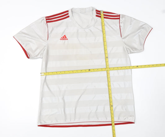 Mens UK Size 2XL adidas White FootballGym & TrainingRunning & Jogging T-Shirt