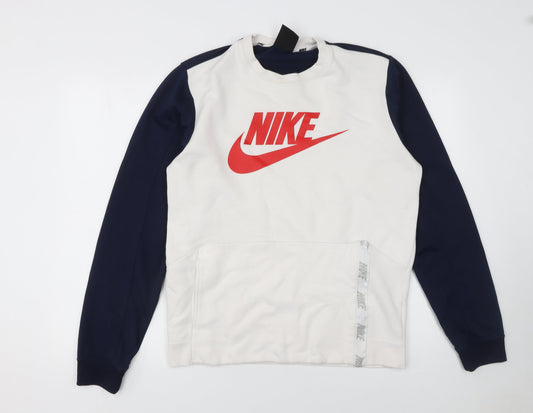 Mens UK Size M Nike White Pullover Sweatshirt