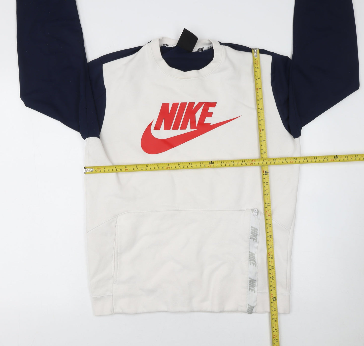 Mens UK Size M Nike White Pullover Sweatshirt