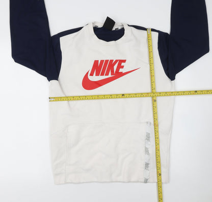 Mens UK Size M Nike White Pullover Sweatshirt