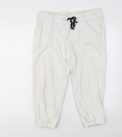Womens UK Size M DKNY Regular Fit Jogger Ivory Trousers