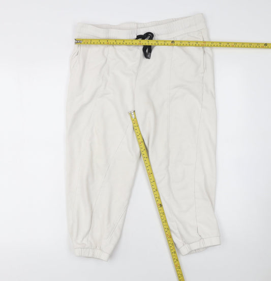 Womens UK Size M DKNY Regular Fit Jogger Ivory Trousers