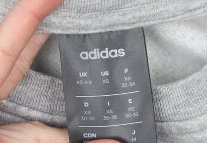 Womens UK Size XS adidas Grey Pullover Sweatshirt
