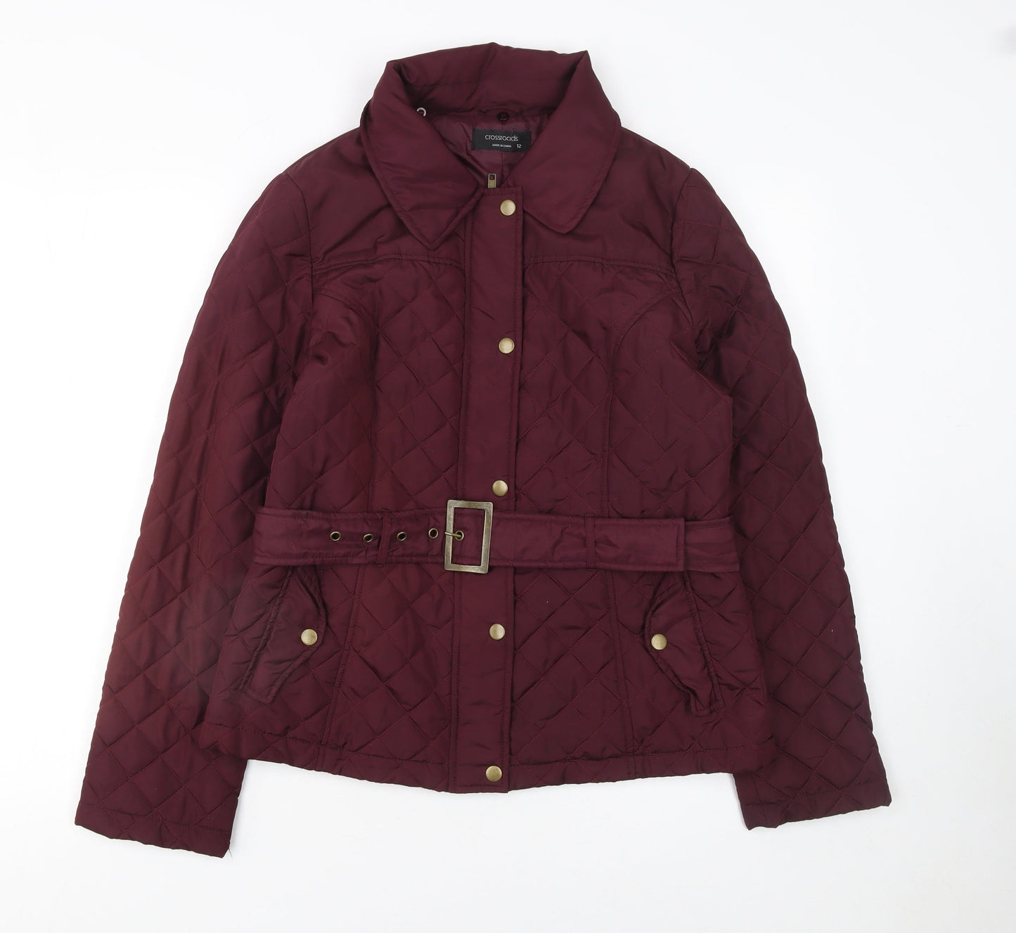 Womens UK Size 12 Crossroads Red Quilted Coat