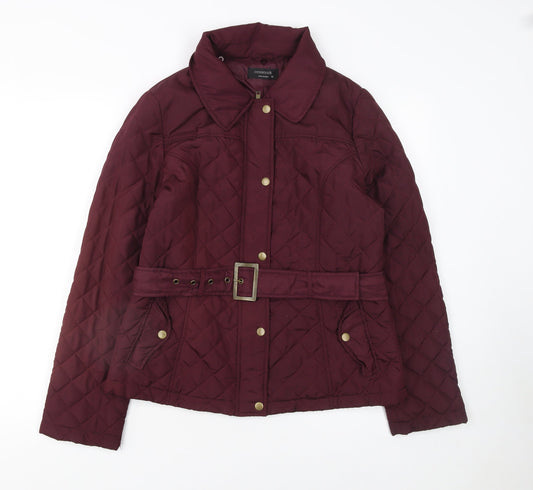 Womens UK Size 12 Crossroads Red Quilted Coat