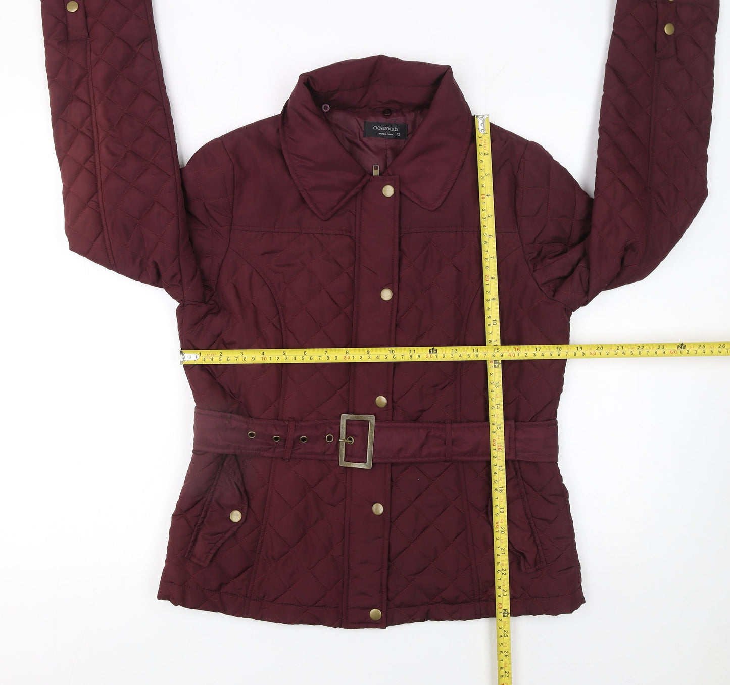 Womens UK Size 12 Crossroads Red Quilted Coat