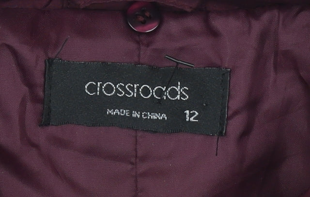 Womens UK Size 12 Crossroads Red Quilted Coat