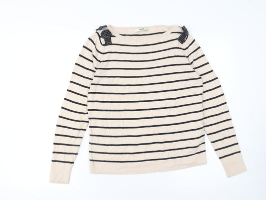 Womens UK Size S Oasis Beige Pullover Jumper