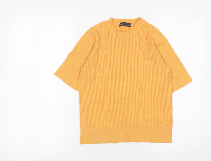 Womens UK Size 12 Marks and Spencer Yellow Basic T-Shirt