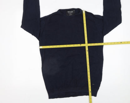 INDICODE Men’s Blue Cotton Blend Crew Neck Jumper Size M