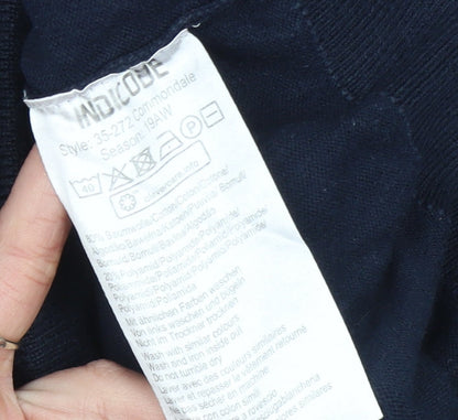 INDICODE Men’s Blue Cotton Blend Crew Neck Jumper Size M