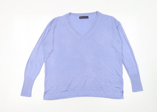 Womens UK Size S Marks and Spencer Blue Pullover Jumper
